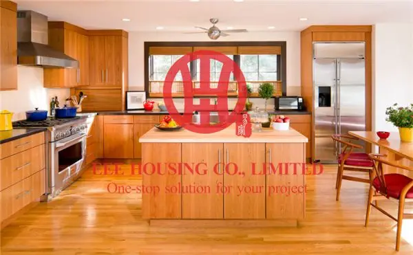 Современный элегантный кухонный шкаф из массива дерева с отличным дизайном и