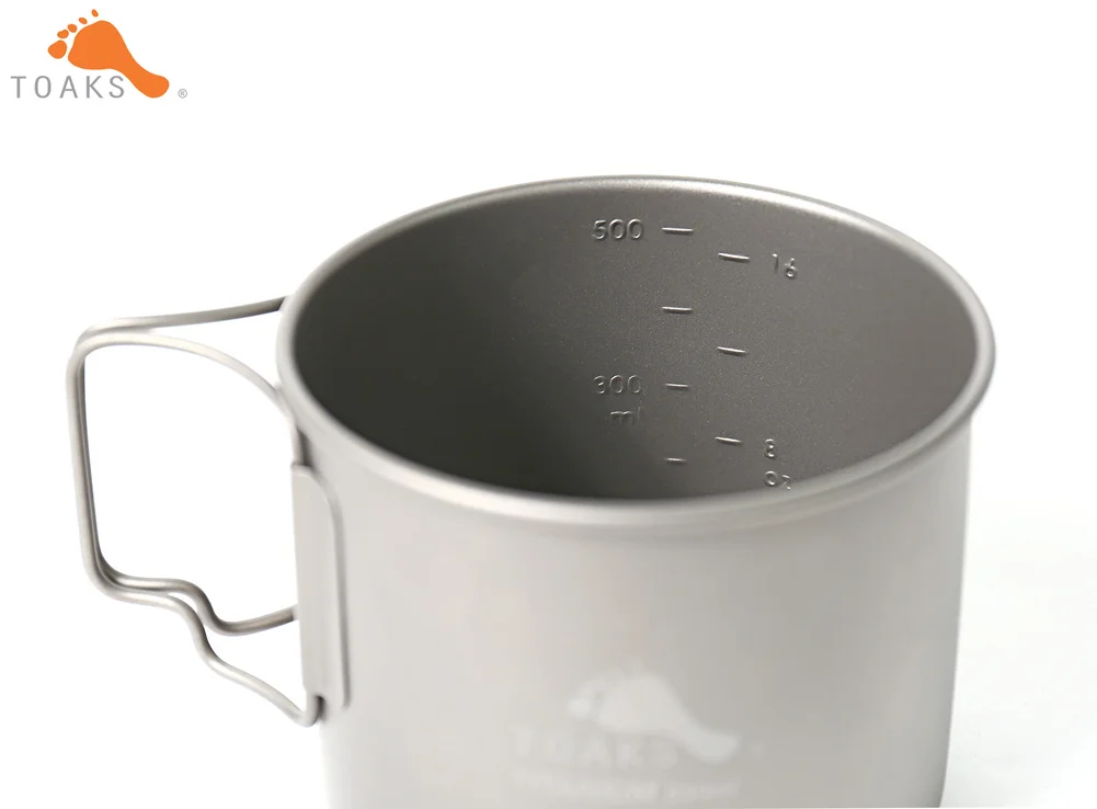 Кружка TOAKS POT 550 из чистого титана Ультралегкая уличная кружка с крышкой и