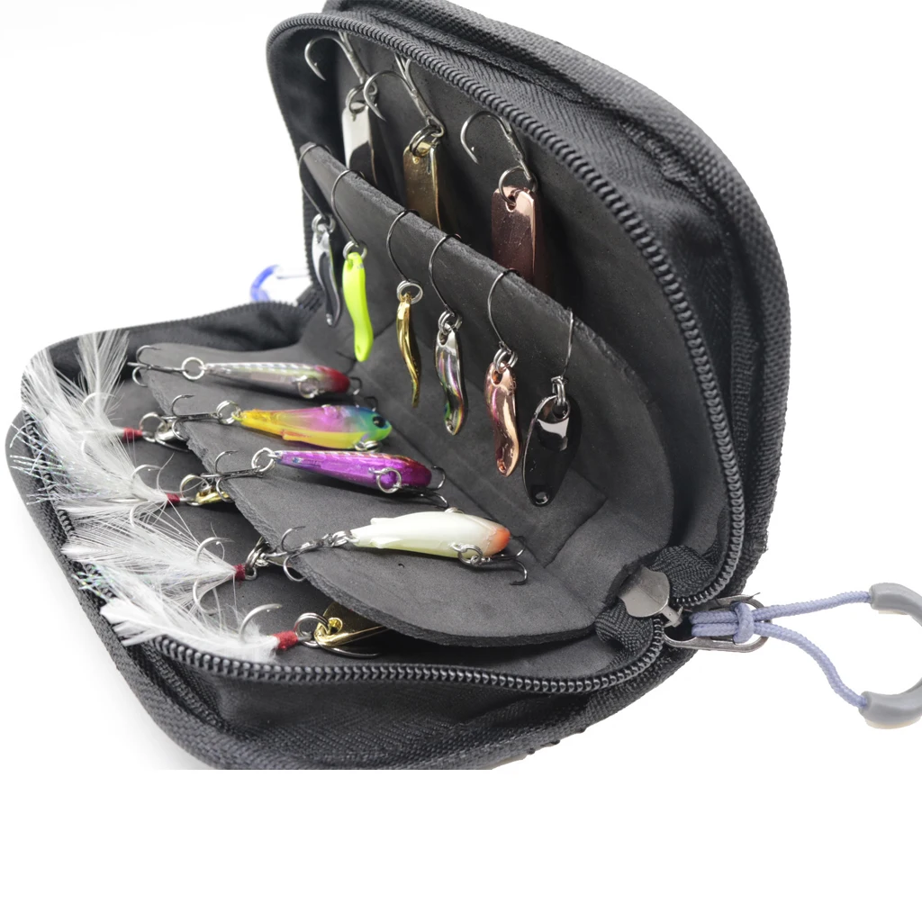 Fishing Lures Bag Wallet Spoon Spinner Baits Storage Case Metal Jigbait Jig Spoon Tackle Bag pesca Outdoor Fishing Accessories