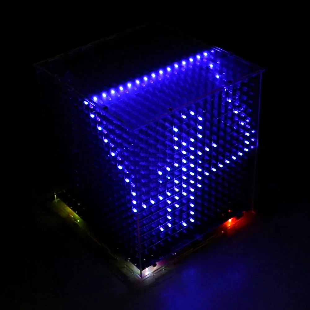 Zirrfa мини светильник cubeeds светодиодный музыкальный спектр, 3D 16 16x16x16 электронный diy комплект, светодиодный дисплей части, рождественский подарок, для TF карты
