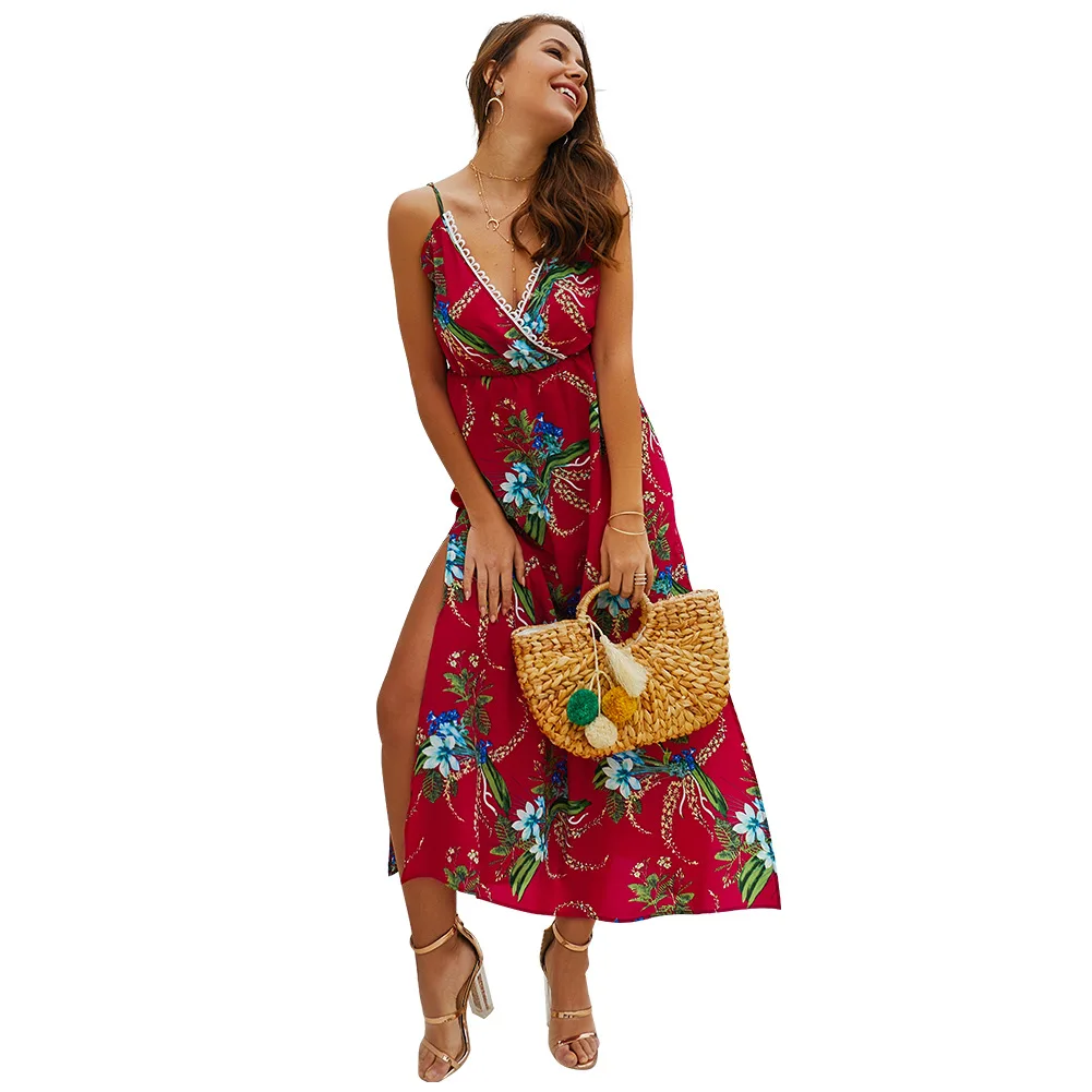 Летнее вечернее платье макси платья для женщин модное богемное Клубное без