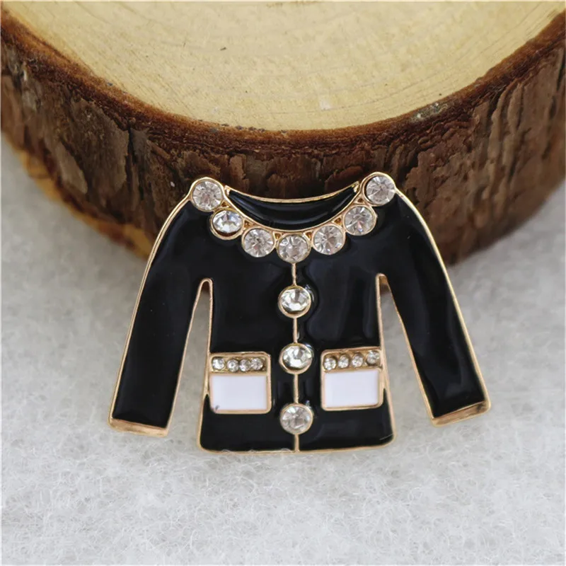 Ретро преувеличенные черно-белые капающие глазури инкрустированные стразы с