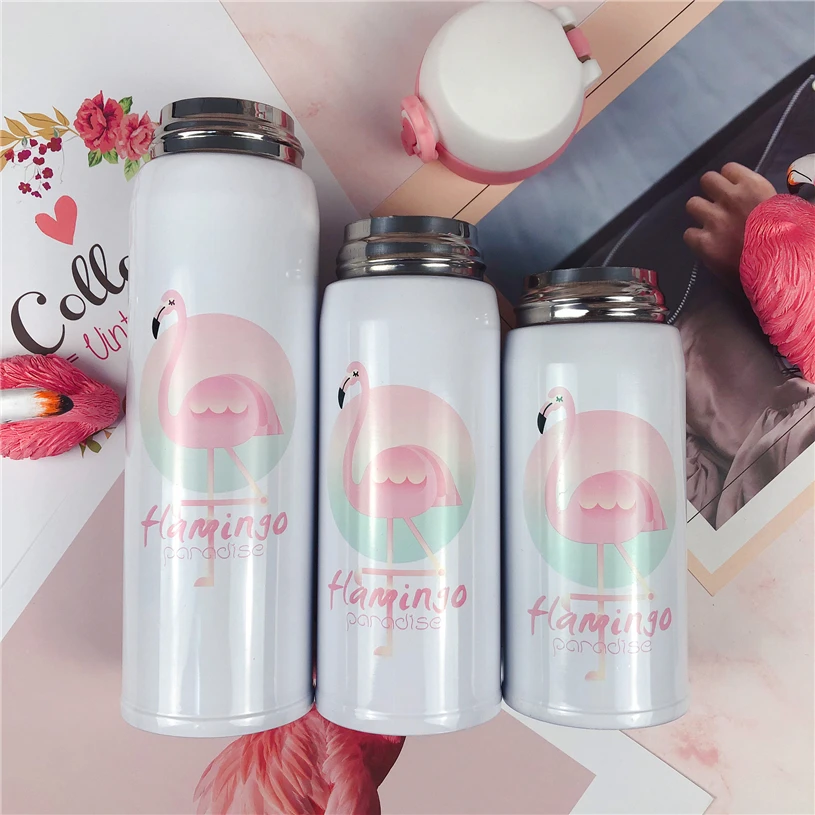 New creative flamingo fashion bouncing thermos cup stainless steel cartoon Insulation cups | Дом и сад