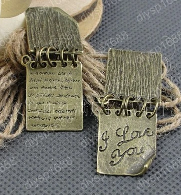 

40 pcs/lot Zinc alloy bead Antique Bronze Plated 26*20MM Plates Charms Pendants Fit Jewelry Making DIY JJA1794