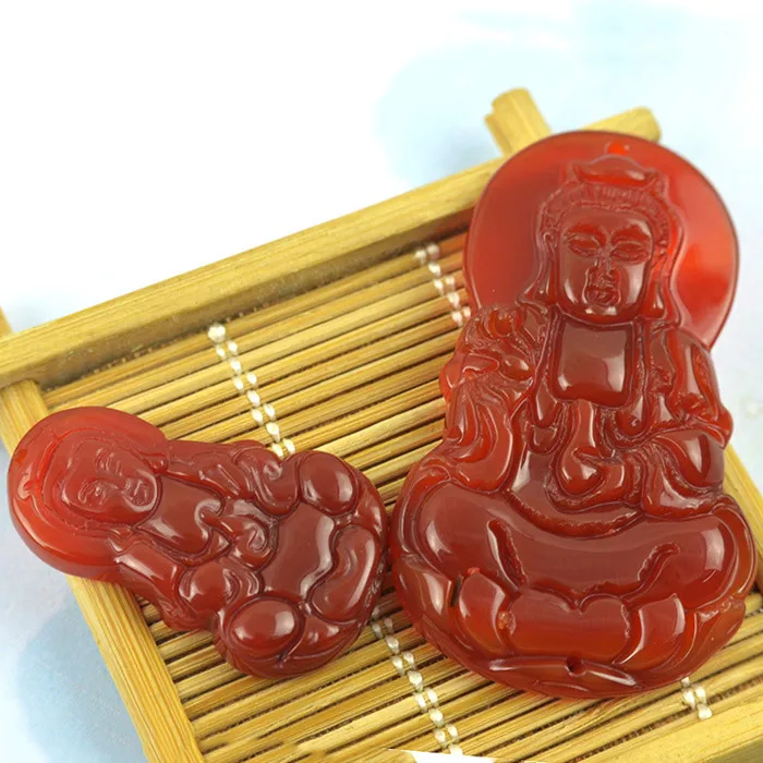 Yanting натуральный красный камень кулон Гуаньинь DIY аксессуары для ожерелья 0179 |