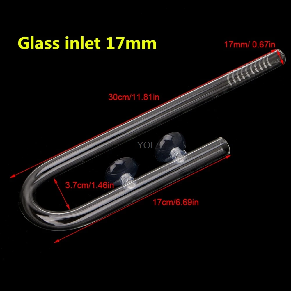 Новая Выходная стеклянная Колонка 13 мм/17 мм для аквариума с присоской|Аксессуары аквариумов| |
