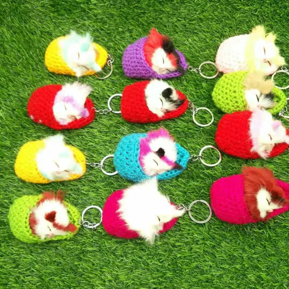 2018 модные милые брелки с помпоном для спящего кота тканые туфли ручной работы