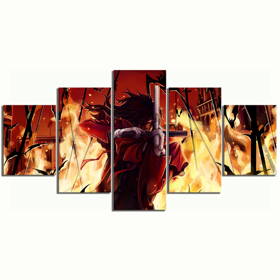 Современный домашний декор холст 5 шт. Alucard Hellsing аниме картины настенное
