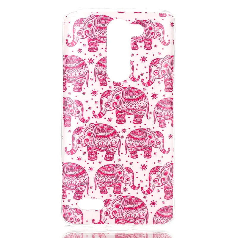 Новый Шаблон Розовый Слон ТПУ Мягкая Gasbag Обложка Чехол Для LG L Bello D331 D335 Случае |