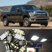 11pcs white led light bulbs interior package kit for ford f250 2005 2015 f350 f450 f550 map trunk cargo led license plate light