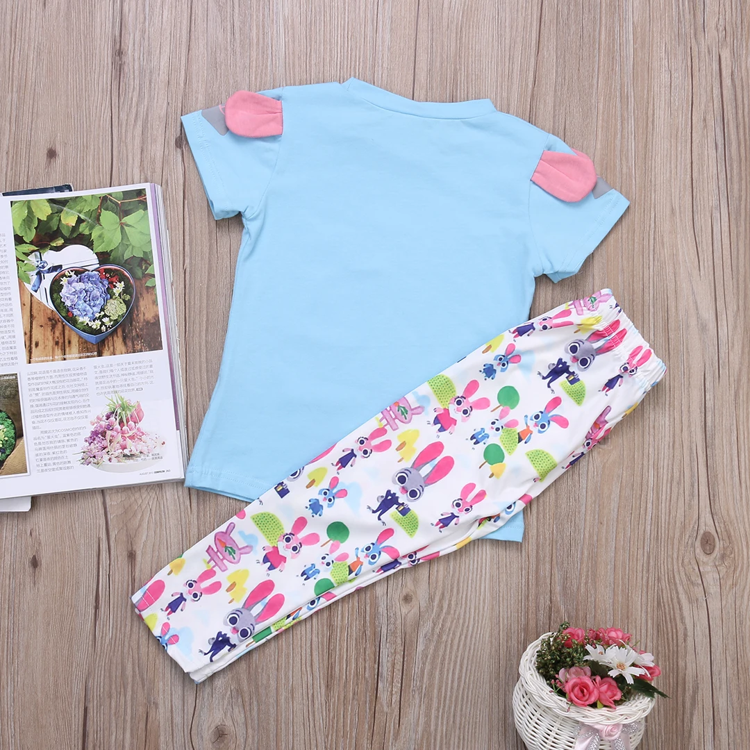 Emmababy детская пижама с 3D кроликом для маленьких девочек комплект одежды летняя