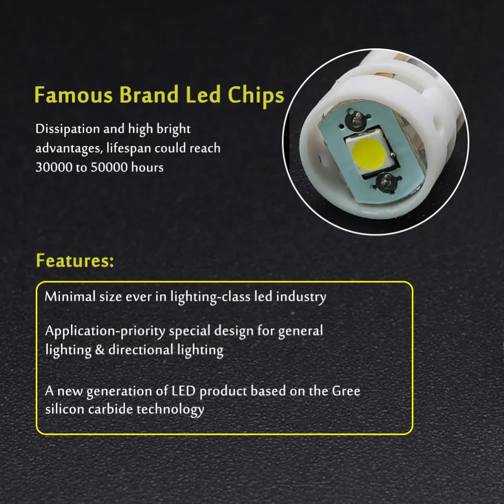 2 шт. t10 w5w светодиодные лампы 2825 SMD 194 168 зазор чтения парковочные 6000K белый авто