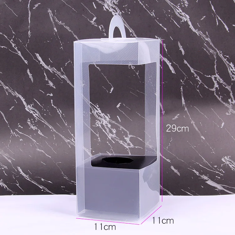 

10set New transparent flower box hollow trumpet PVC portable box mini ice cream cone bouquet bouquet