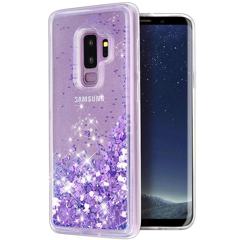 Блестящий чехол с зыбучим песком для SamSung Galaxy S9 plus плавающей жидкостью блестящий