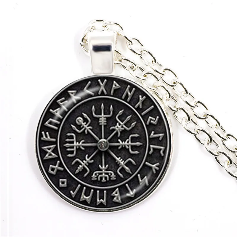 2018/Vegvisir Viking Compass pendant jewelry glass cabochon necklace men and women wear necklaces. | Украшения и аксессуары