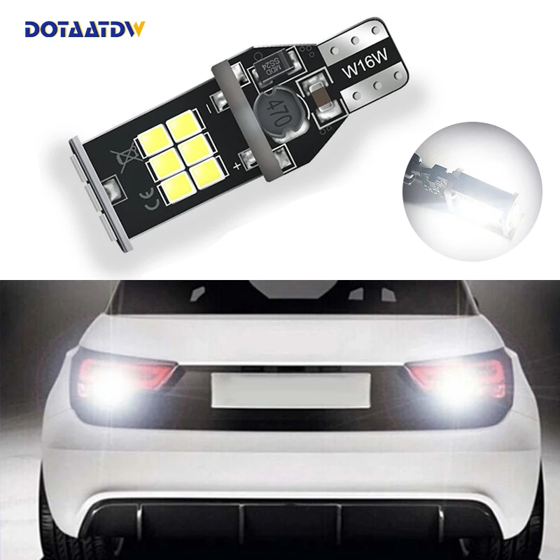 1x T15 W16W светодиодный Авто Лампы CANBUS белый 3030SMD обратный светильник без ошибки для