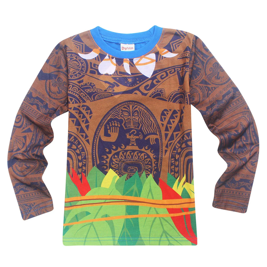 2017 летняя одежда для сна мальчиков костюм Моаны пижамы девочек детские футболка