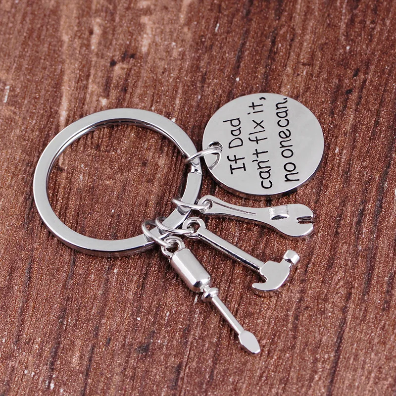 Creative Gadget Axe Chainsaw knife Keychain Simple creative If Dad Can't Fix it No One Can gadget axe keychain for Father's gift |