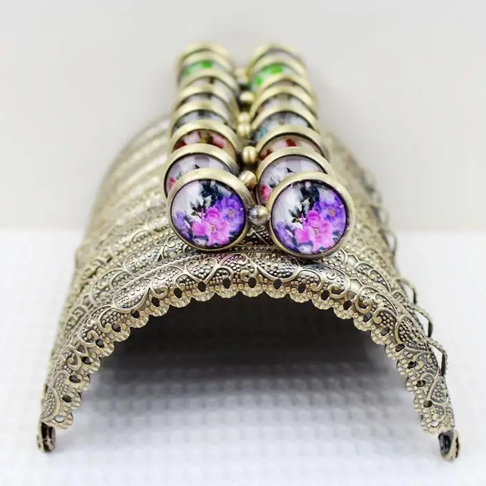 Полукруга 10 шт./лот 8 5 см время драгоценный камень мяч античная бронза утолщенный