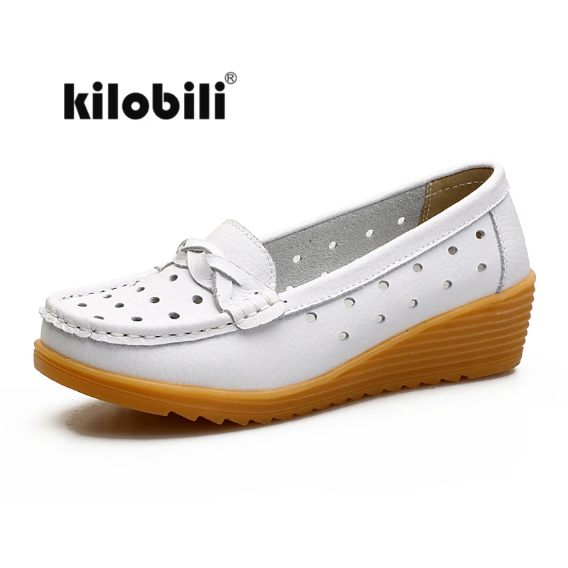 Kilobili/2018 г. летние женские кроссовки на плоской подошве балетки Кожаные Туфли