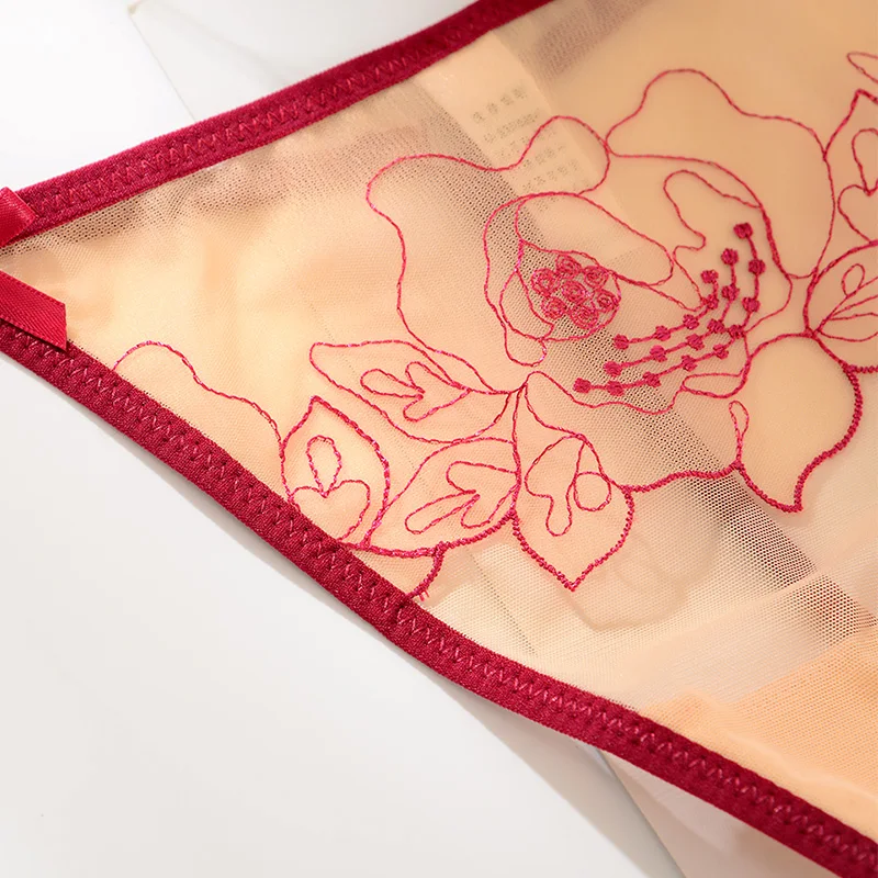 OSEMISS сексуальный вышитый полный прозрачный стринги ПЕРСПЕКТИВА женские