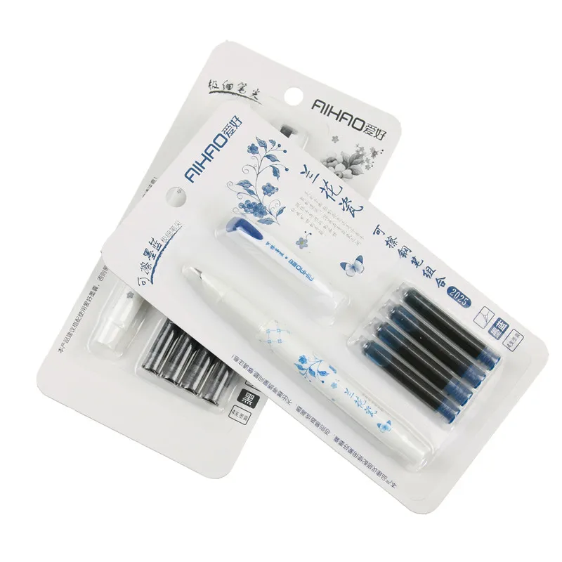 Милые Kawaii фарфоровые с орхидеями пластиковая стираемая перьевая ручка чернилами