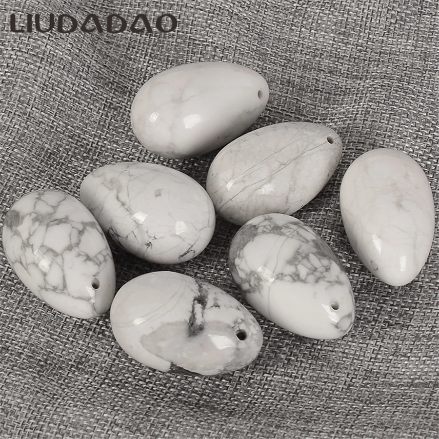 Натуральный Белый Howlite Yoni яйца Просверленный камень 3 шт./компл. шарик Бен Ва для