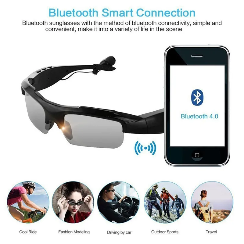 Умные очки Bluetooth V4.1 солнца Стекло es 4 вида цветов Спорт гарнитура MP3 плеер телефон