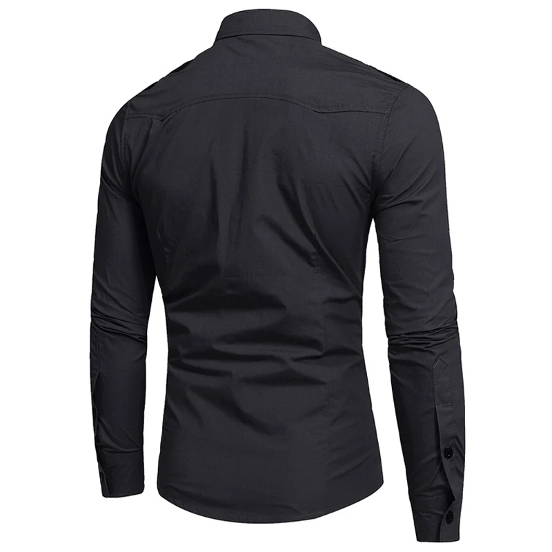 

Safari Style Mens Shirts Military Style Single-breasted Mens Dress Shirt Summer Style 2018 Mens Shirt Uniform Clothing Men S2947