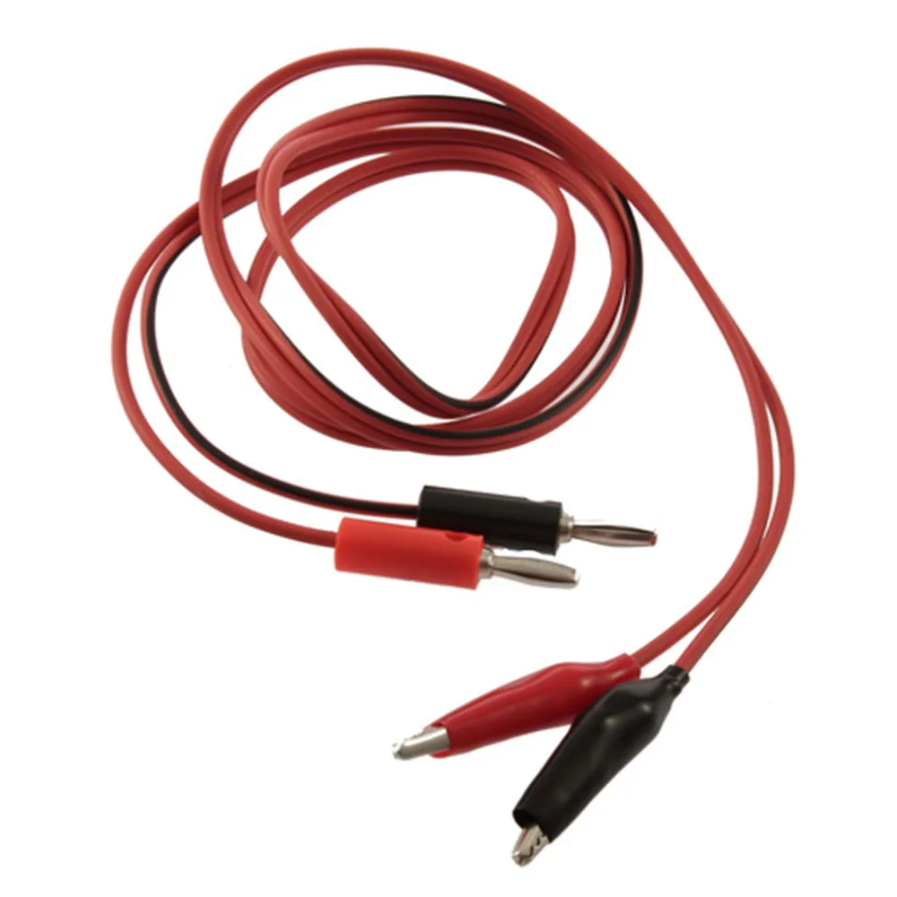 

HIGH QUALITY 4mm Injection Banana Plug To Shrouded Copper Electrical Clamp Alligator Clip Test Cable Leads 1M For Testing Probe