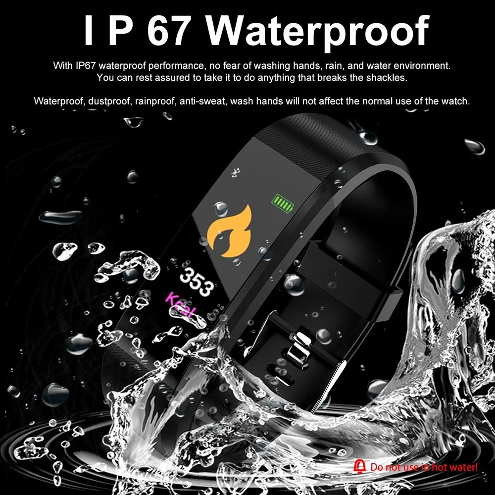 Смарт-часы Для женщин браслет монитор сердечного ритма Фитнес IP67