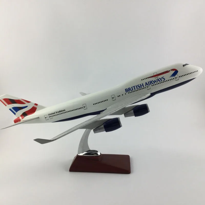 Бесплатная доставка модель самолета BRITISH AIRWAYS 45-47 см 747 Игрушечная подарок на день