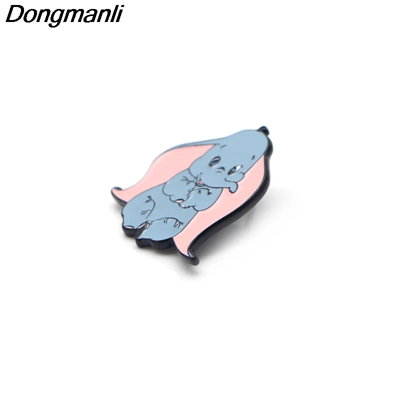 P2776 Dongmanli милый слон Дамбо эмалированные булавки и броши для женщин мужчин нагрудные булавки рюкзак сумки значок подарки для детей