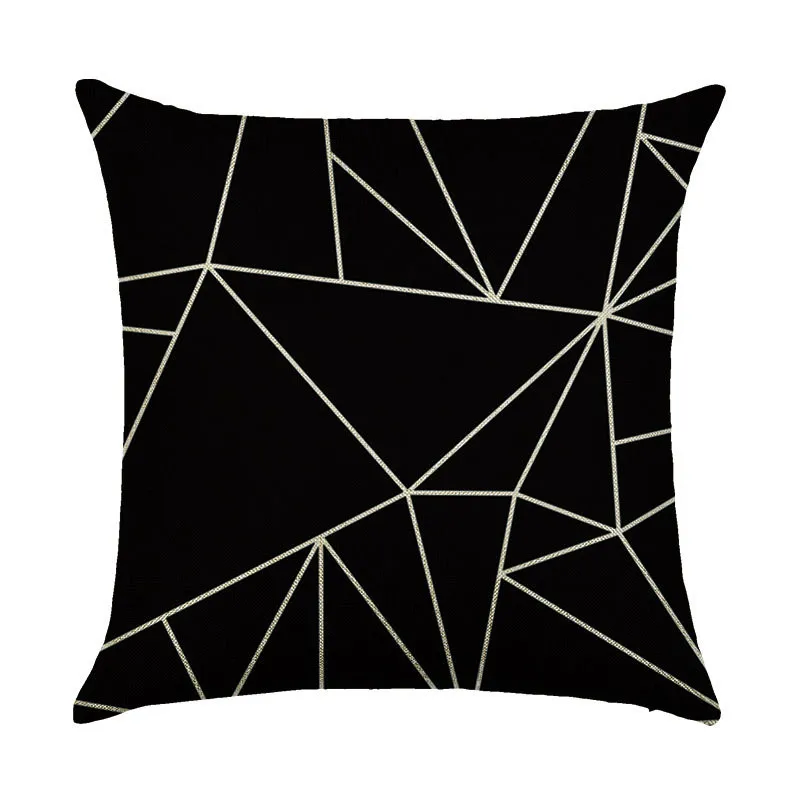 INS Fashion Nordic style Cotton/linen Back pillow with different geometry Series printing pattern Creative Home bed decoration |