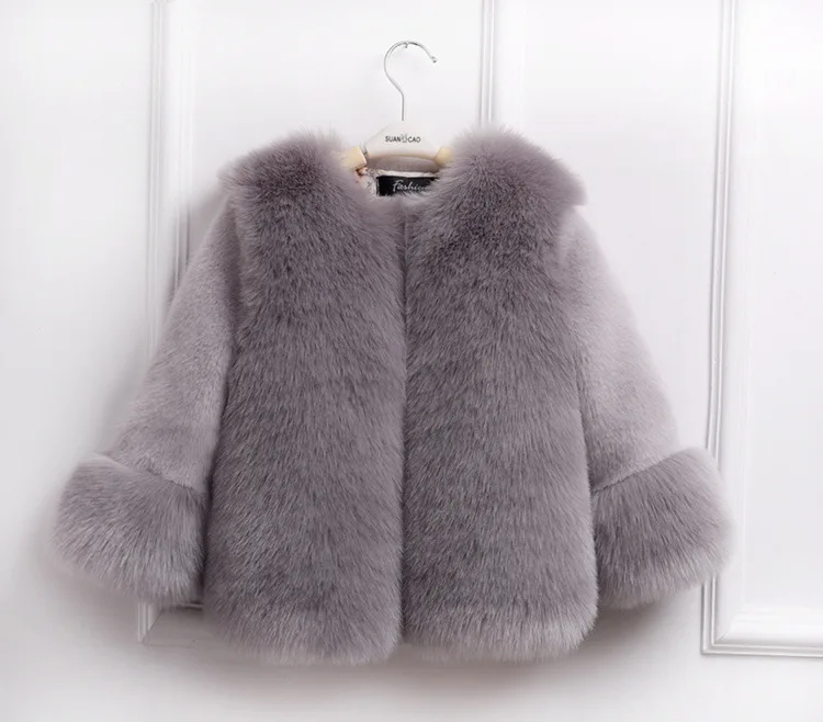 Newly Winter Girls Fur Coat Elegant Baby Girl Faux Jackets And Coats Thick Warm Parka Kids Boutique New year Clothes | Детская одежда и