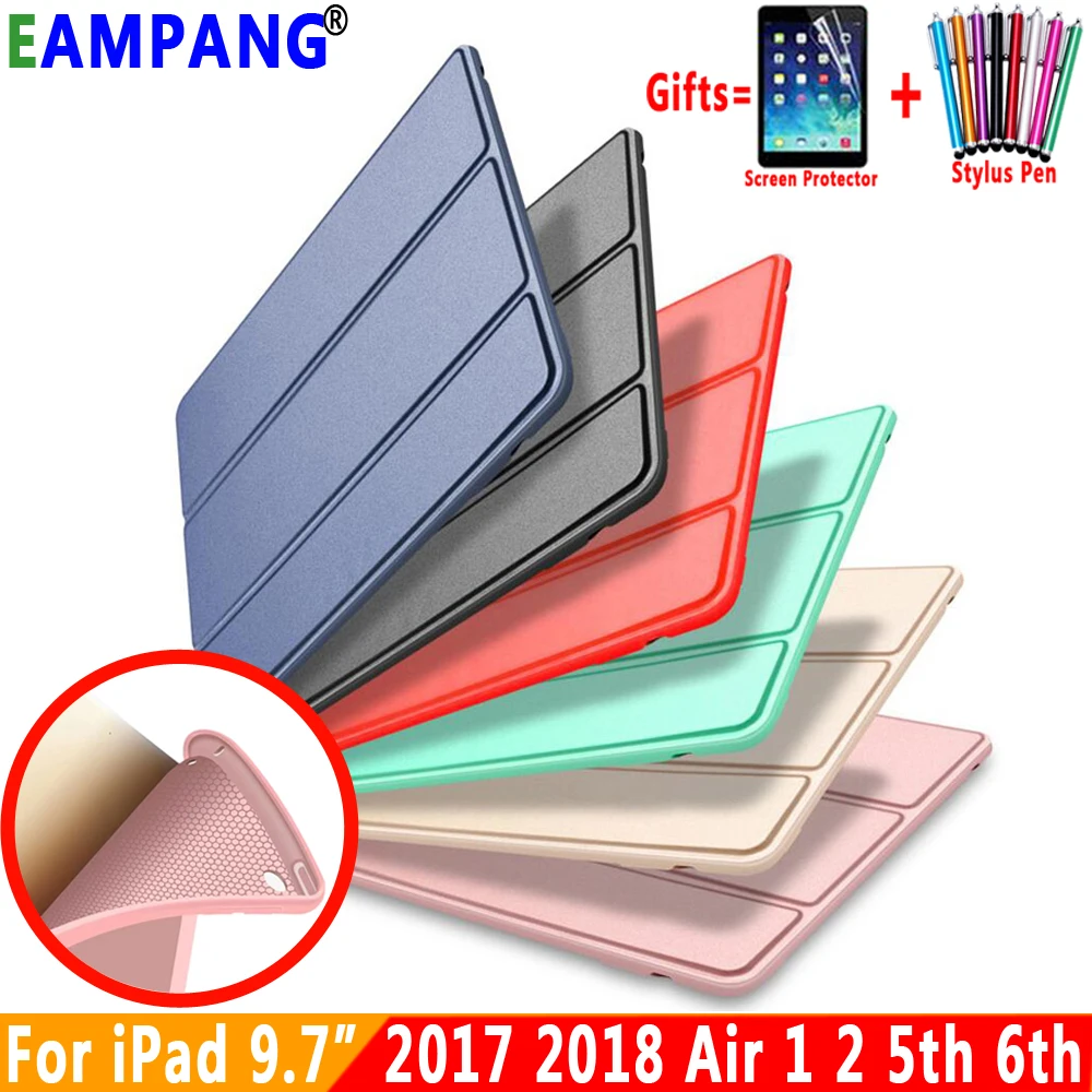 Мягкий силиконовый чехол накладка для Apple iPad 9 7 2017 2018 Air 1 2 5 6 го поколения кожаный