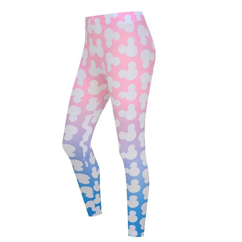 Женские леггинсы для фитнеса с принтом Микки сексуальные бодибилдинга