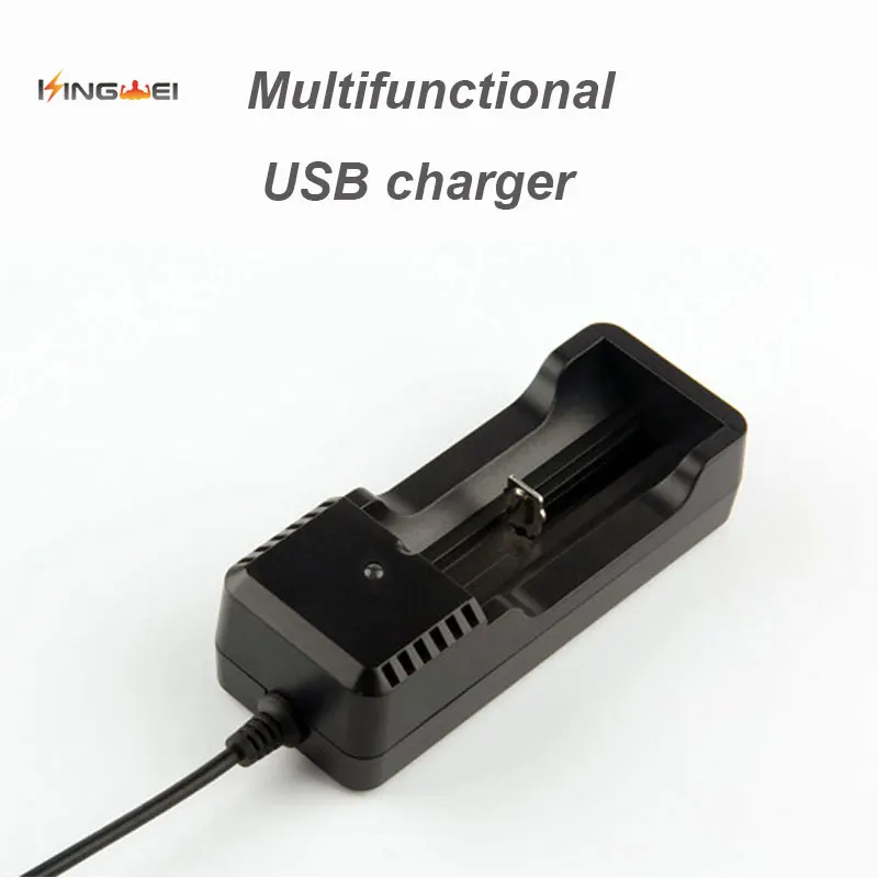 Зарядное устройство KingWei с одним USB портом для литий ионных аккумуляторов 18650 18350