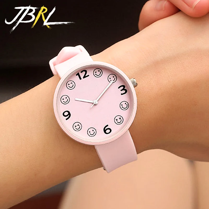 JBRL брендовые студенческие Детские Силиконовые часы простые наручные детские для