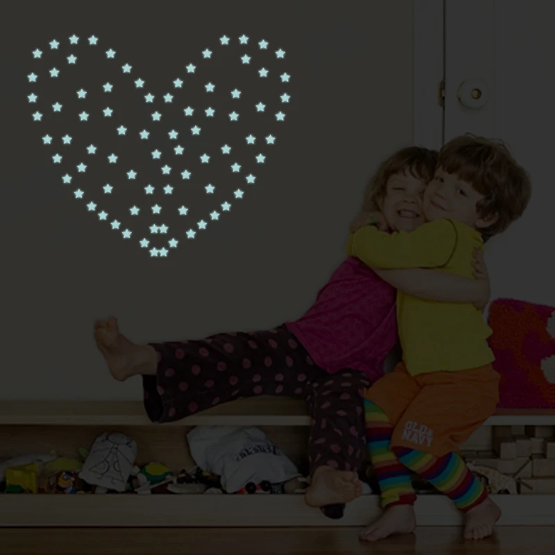 100 шт. декоративные наклейки на стену в виде звезд|wall sticker|star stickersstickers fluorescent |