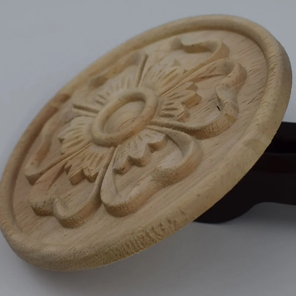 Ретро кавайная резьба аппликации из натурального дерева для мебели шкафа