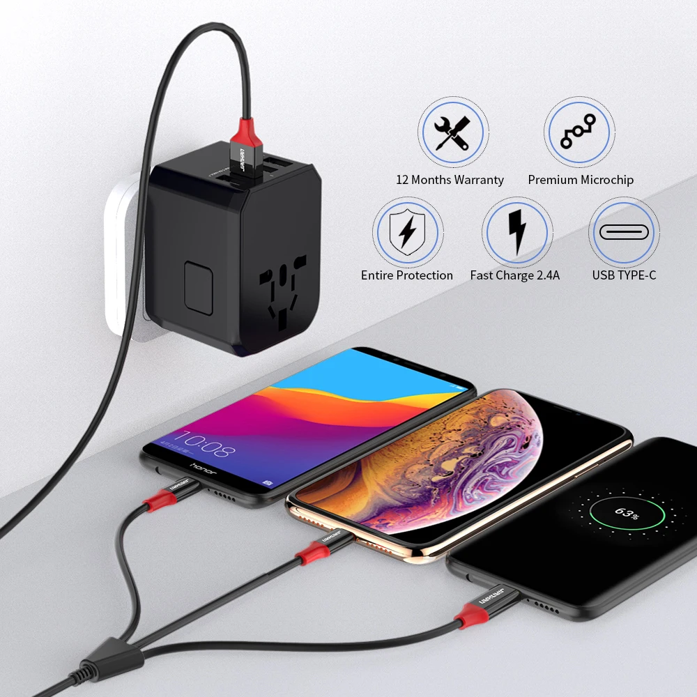 Дорожный Usb-адаптер JIANHAN универсальный адаптер питания зарядное устройство