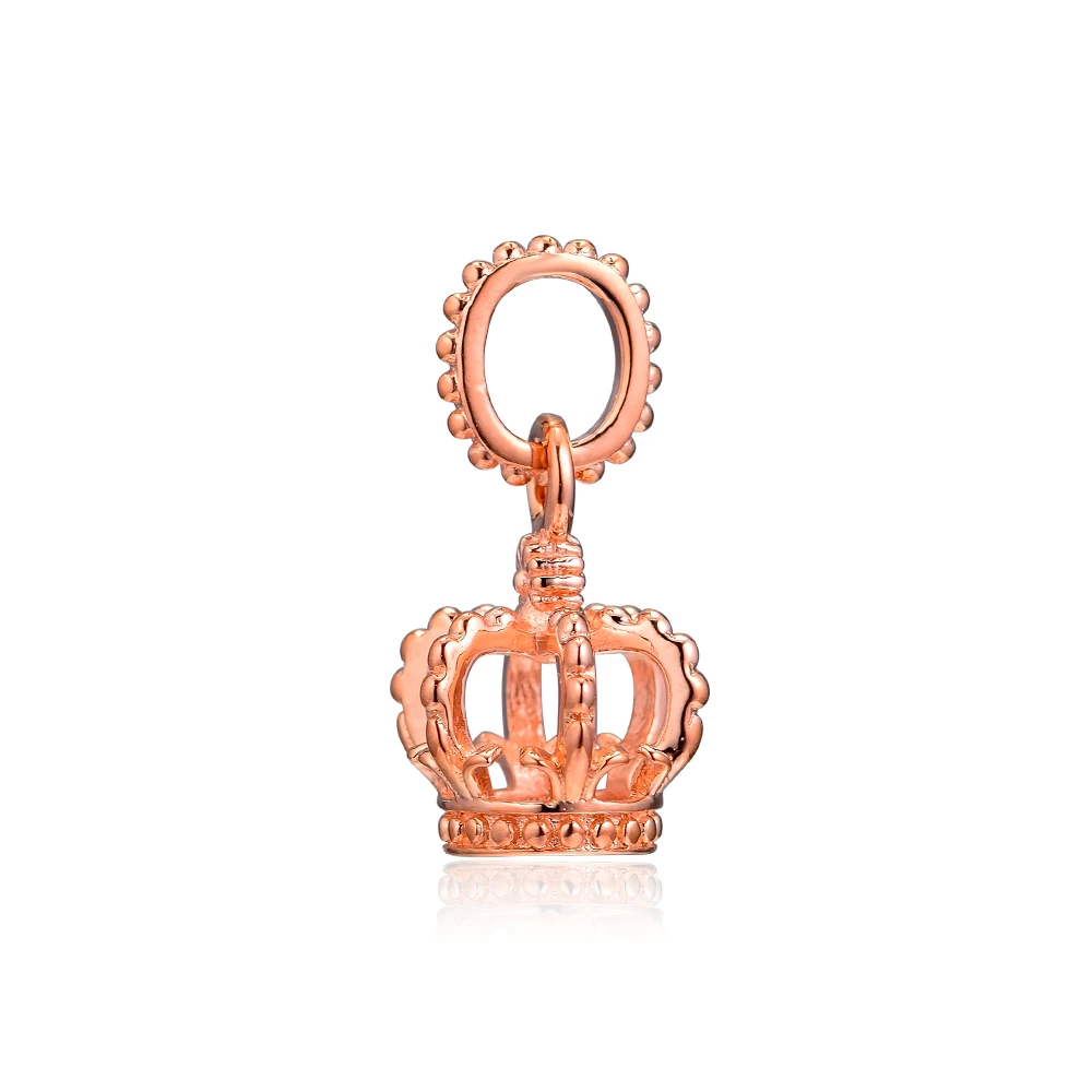 Rose Gold Plated Crown Charm Berloque 925 Sterling Silver Dangle Beads for Jewelry Making Fits Original Bracelets DIY | Украшения и