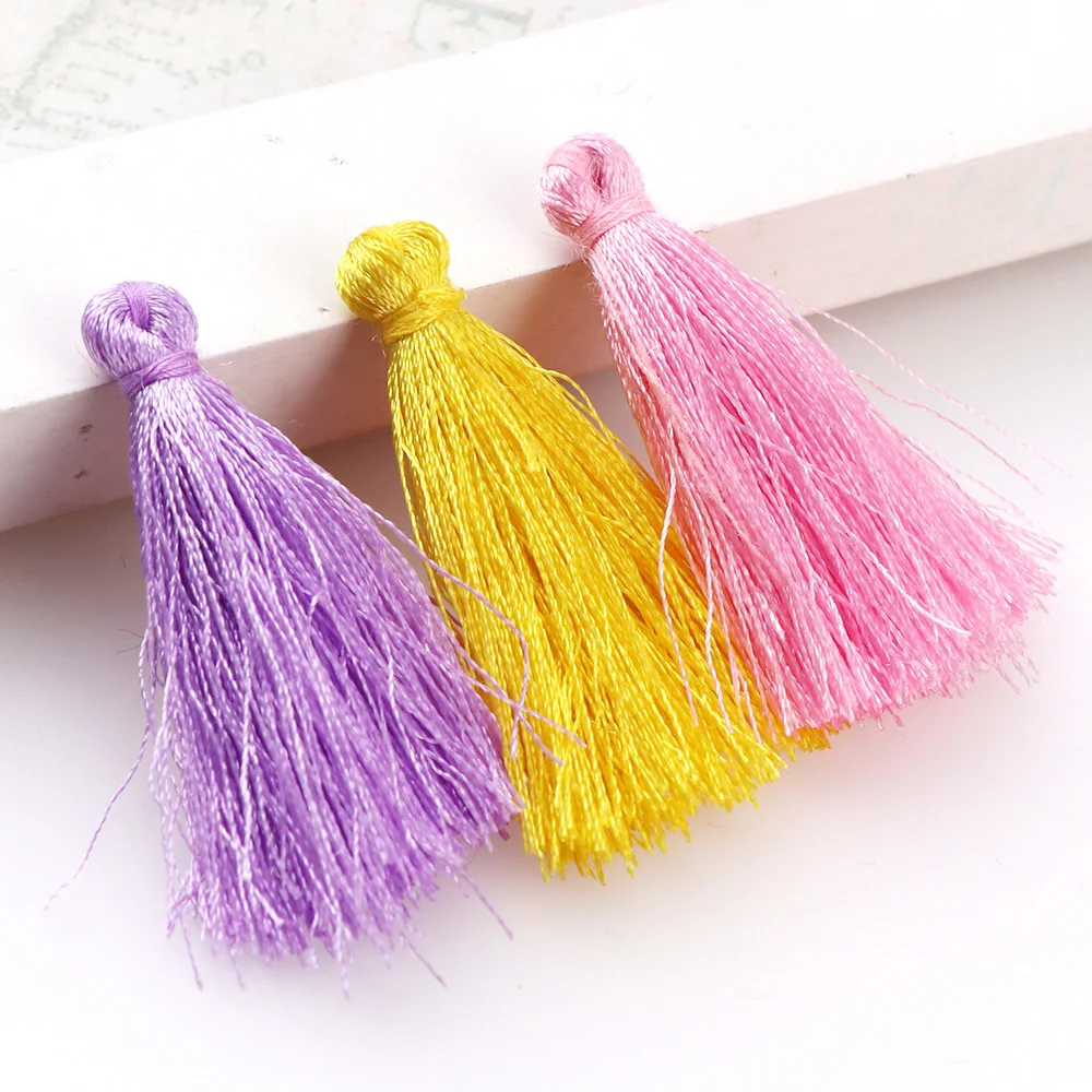 30Pcs 43mm Color Mini Tassel Fringe Pendant DIY Material Party Cords Trim Garments Curtains Jewelry Decor Tassels Lace | Дом и сад
