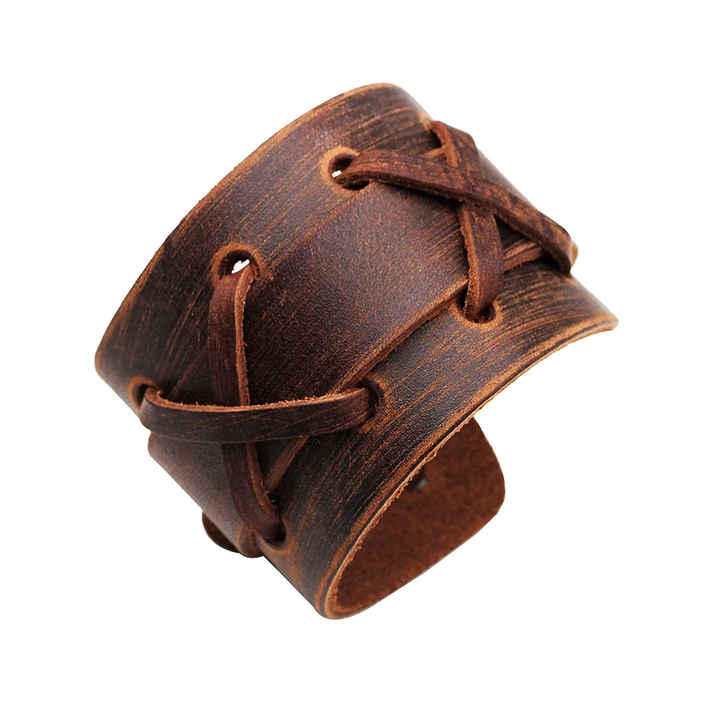 Мужской кожаный браслет SIZZZ в стиле панк длиной 28 см|handmade bracelet|bracelet handmadebracelet bracelet |
