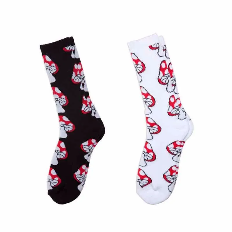 Носки мужские/женские хлопковые в стиле ретро с принтом грибов|weed socks|weed socks menbrand