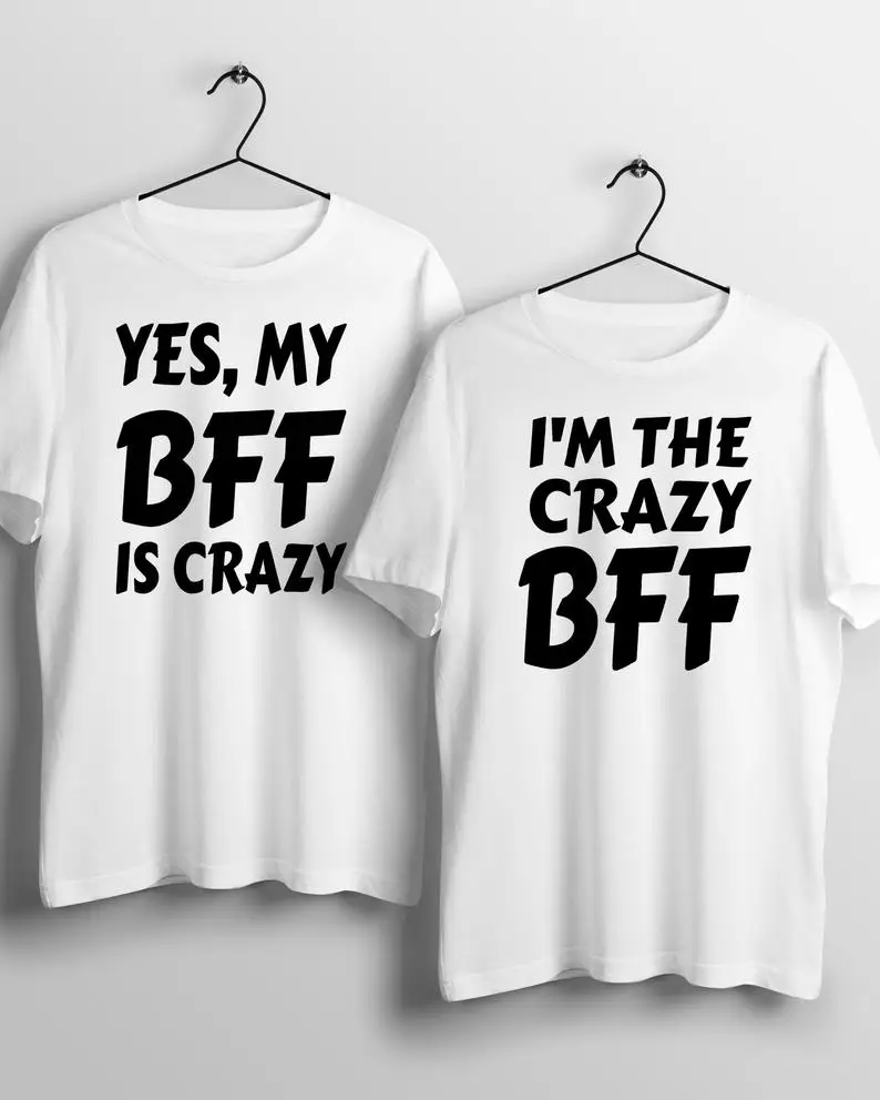 Футболки Skuggnas My Bff is Crazy подходящие наряды футболки с коротким рукавом для лучшего