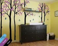 Butterfly Tree Baby Wall Decals Large Tree Forest Wall Stickers For Kids Room Nursery Wall Decor 3d Poster DIY Wall Tattoo JW227