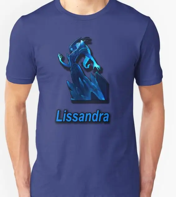 Высокое Качество 2016 новый стиль Lissandra герой cartoonT Рубашки Мужчин С Коротким
