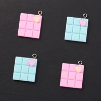20pcs 20mm chocolate charms resin charms necklace pendant keychain charms for diy decoration